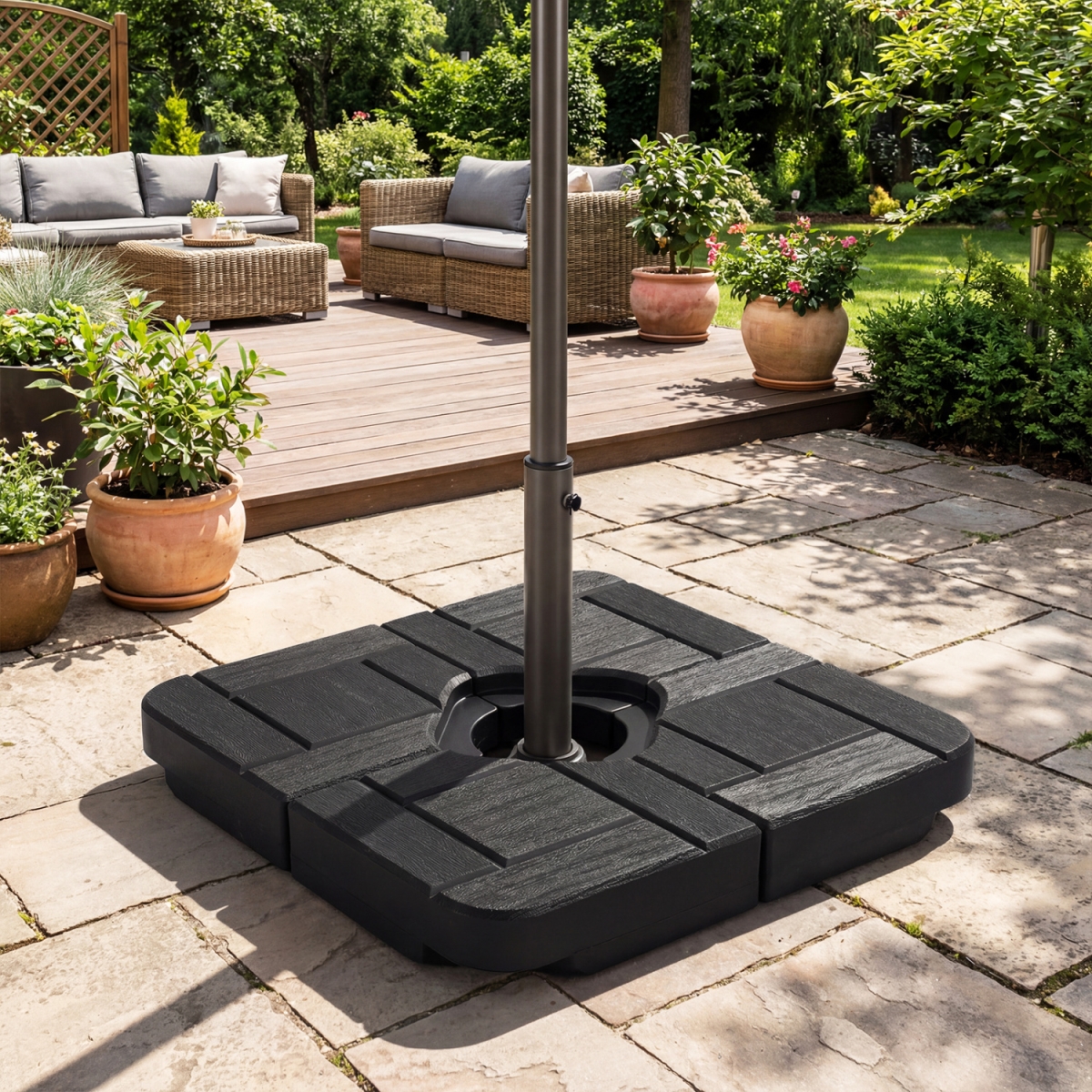 NP13046DK 188 lbs Cantilever Offset Patio Umbrella Base - Black - 4 Piece