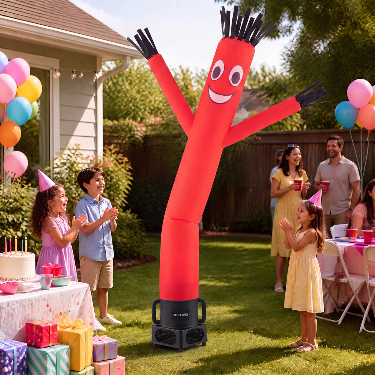 ES10692US-BK 7 ft. Inflatable Tube Man with Blower for Outdoor Business Promotion Store - Black