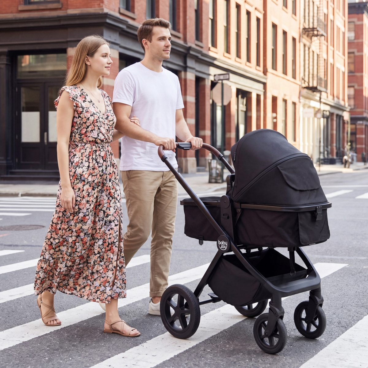 BC10361BK 3-in-1 Convertible High Landscape Bassinet Stroller with Reversible Seat - Black