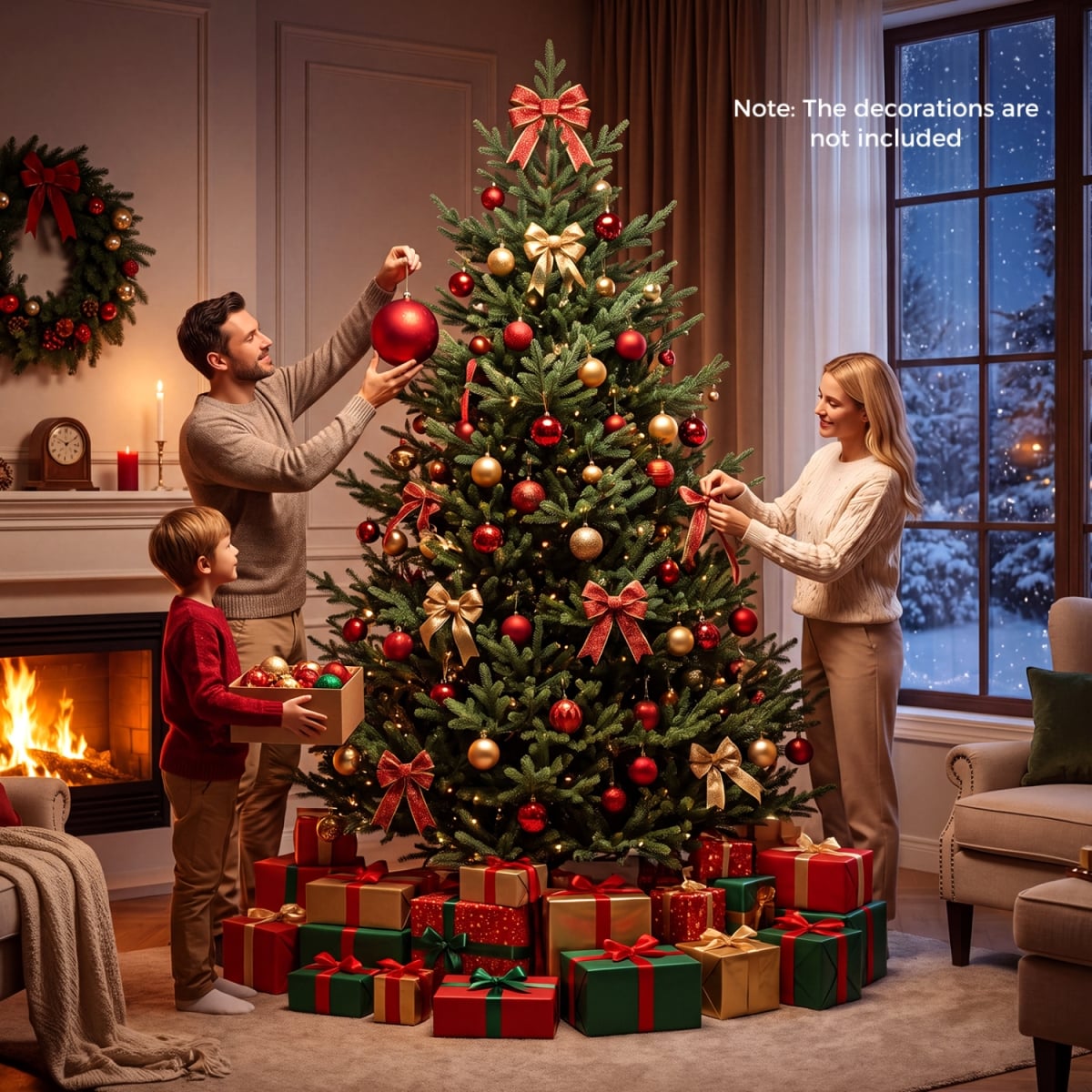 CM25642US-XL 8 ft. Pre-Lit Artificial Christmas Tree with 450 Warm White LED Lights