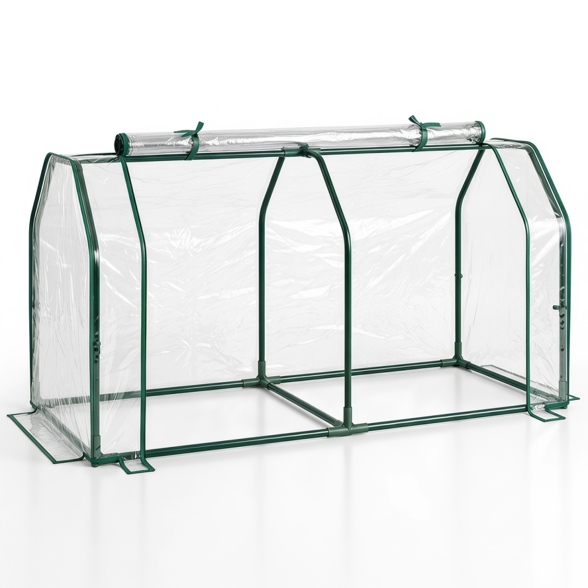 GT4860TM Portable Mini Greenhouse Small Garden Greenhouse with PE Cover & Zippered Roll-Up Door for Vegetables - Transparent