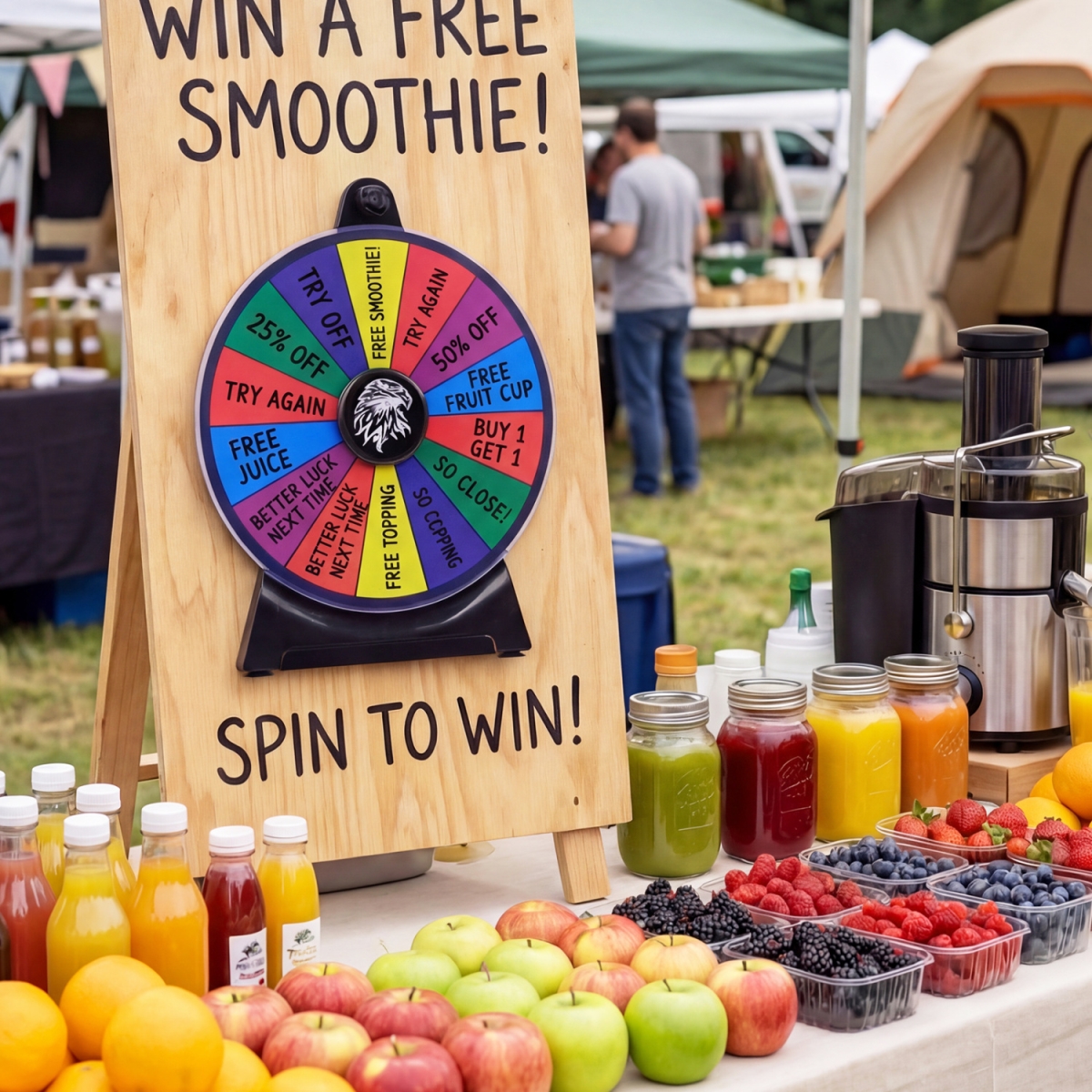 PT9713-12 14 Slots Spin Wheel with Blackboard Marker - Multi Color