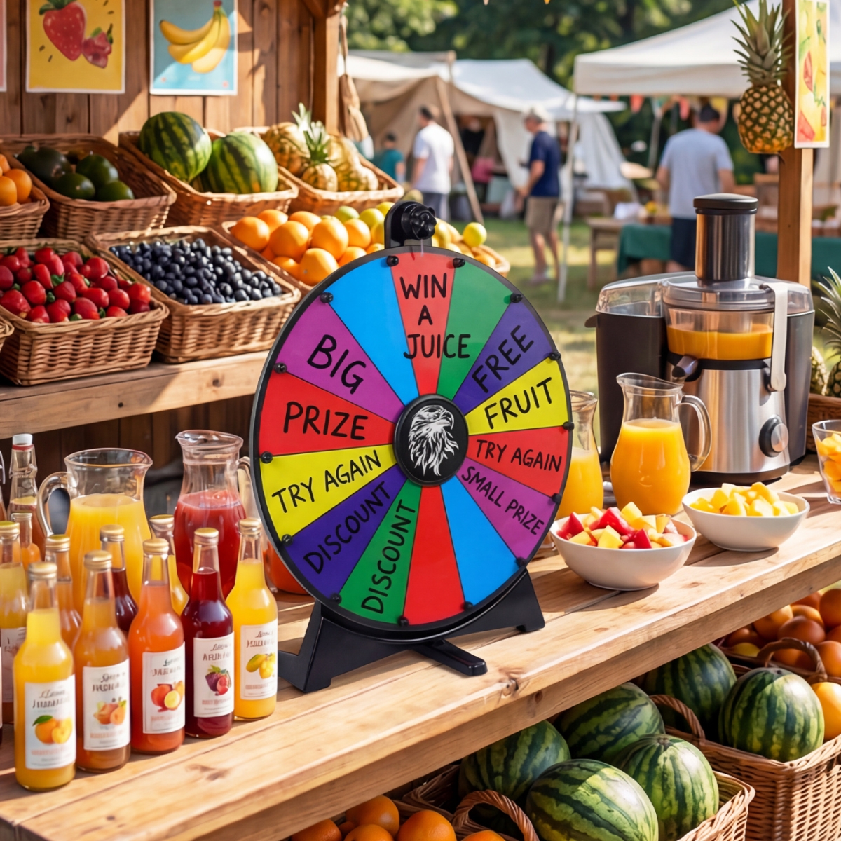 PT9713-20 20 in. 14 Slots Spin Wheel with Blackboard Marker for Prizes - Multi Color
