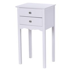 HW56184WH 30 x 13 x 16 in. End Accent Table with 2 Drawers, White