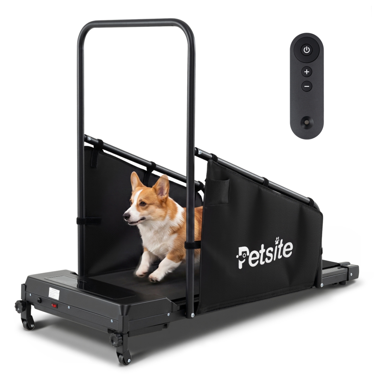 PW10189US-BK Dog Treadmill with Remote Control & LCD Display for Small Medium Dogs - Black