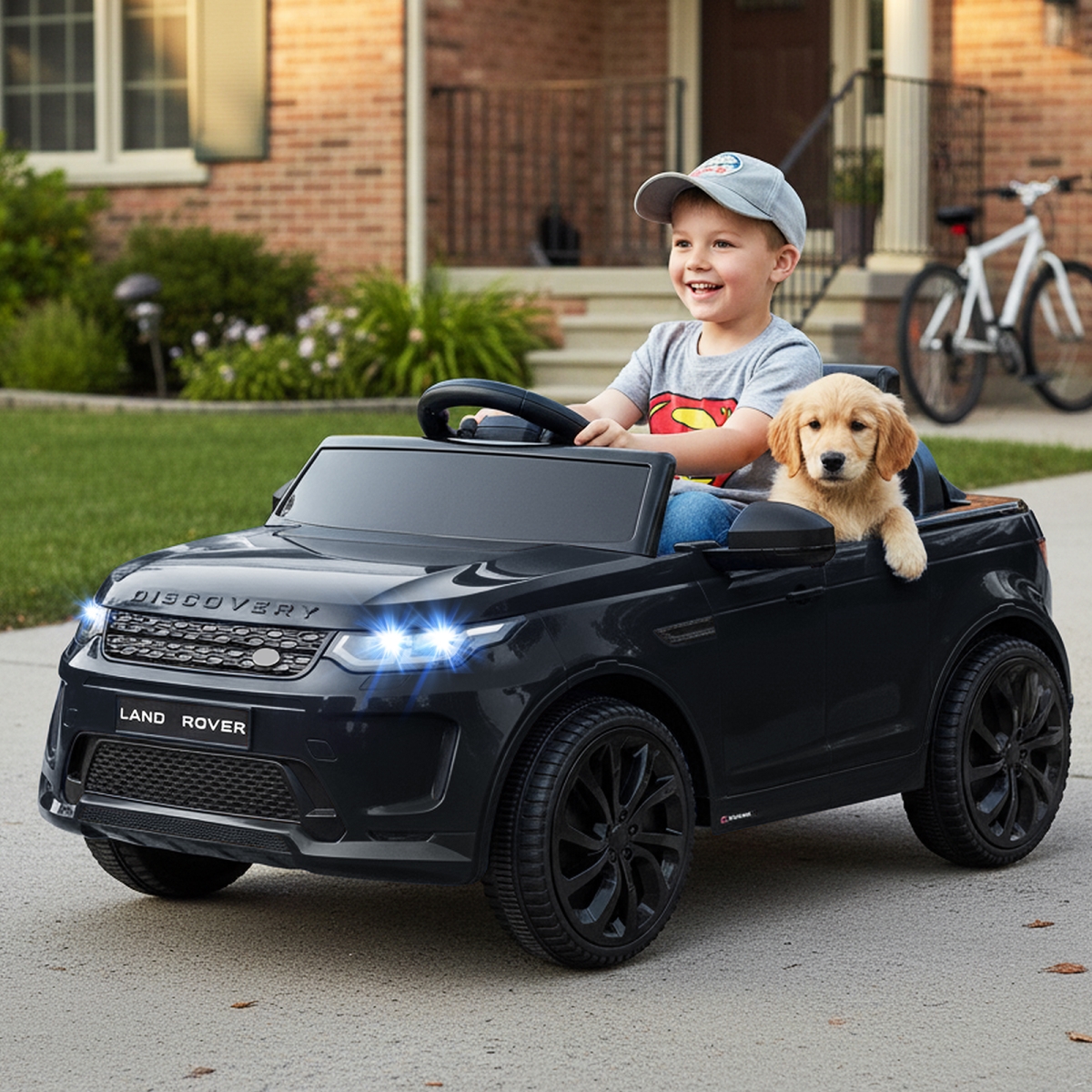TQ10494US-DK Licensed Land Rover Kids Ride on Car 12V Battery Powered Kids Electric Car - Black