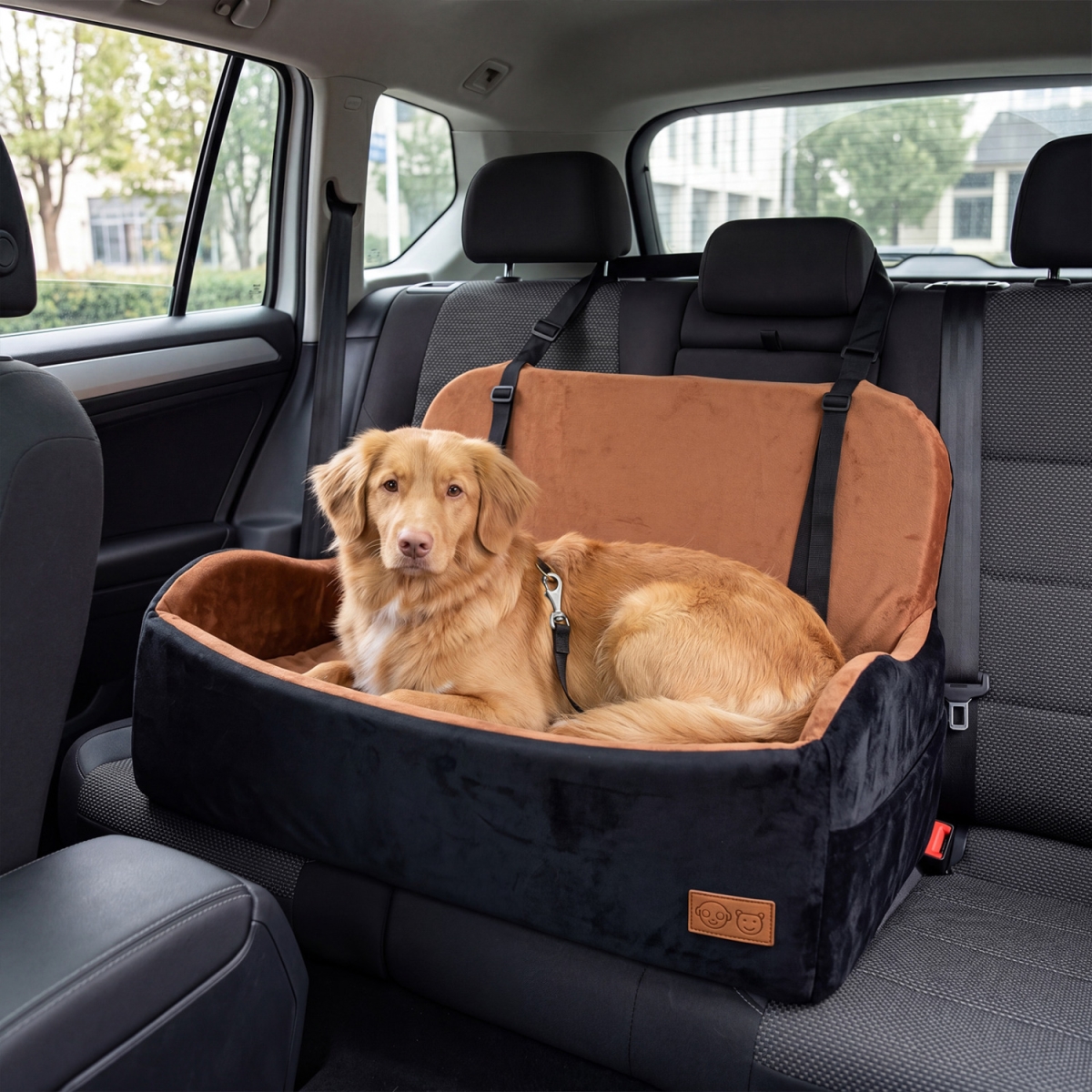 PU10125 Dog Car Seat Foam Dog Booster Seat for Medium & Large Dogs