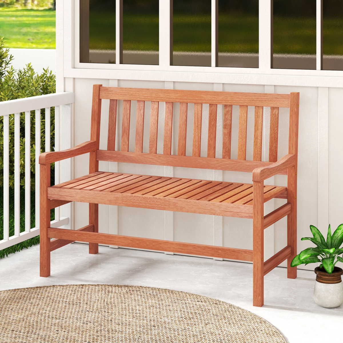 NP13143 44 in. 2-Seat Outdoor Loveseat Bench