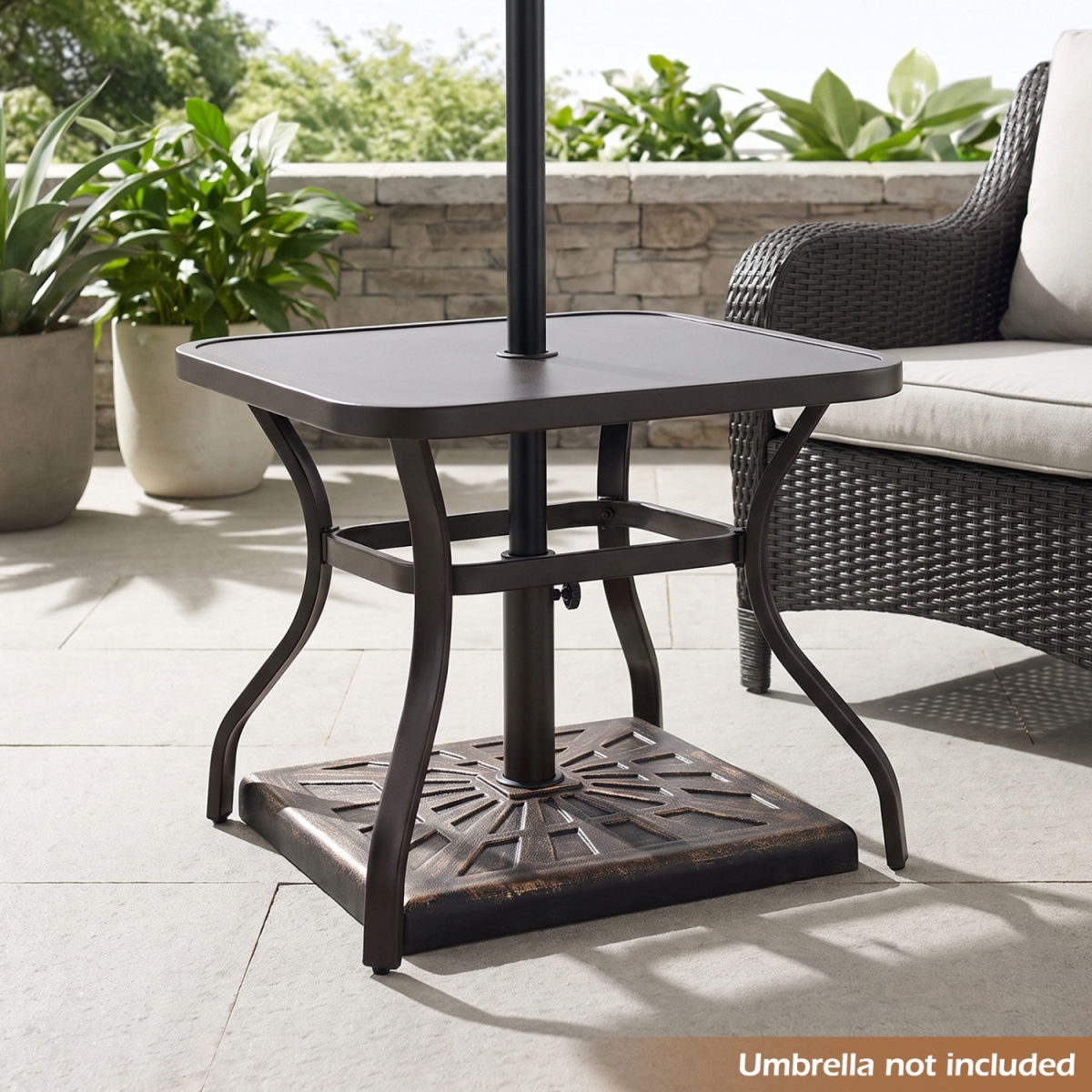 NP13973GT 42 lbs Weighted Patio Umbrella Base with Adjustable Knob - Bronze