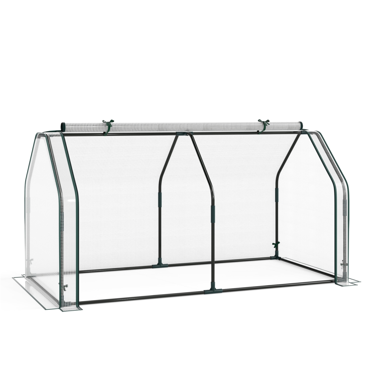 GT4860WH Portable Mini Greenhouse Small Garden Greenhouse with PE Cover & Zippered Roll-Up Door for Vegetables - White