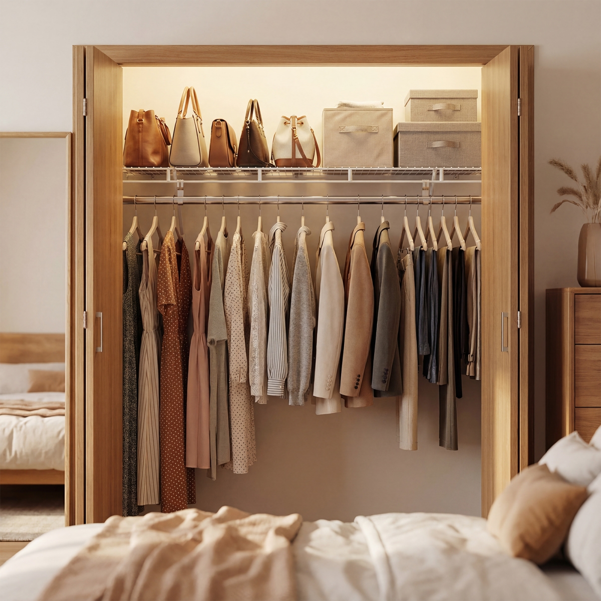 JZ10355 Closet Shelves Wall Mounted with Ventilated Metal Wire Shelving Kit - White