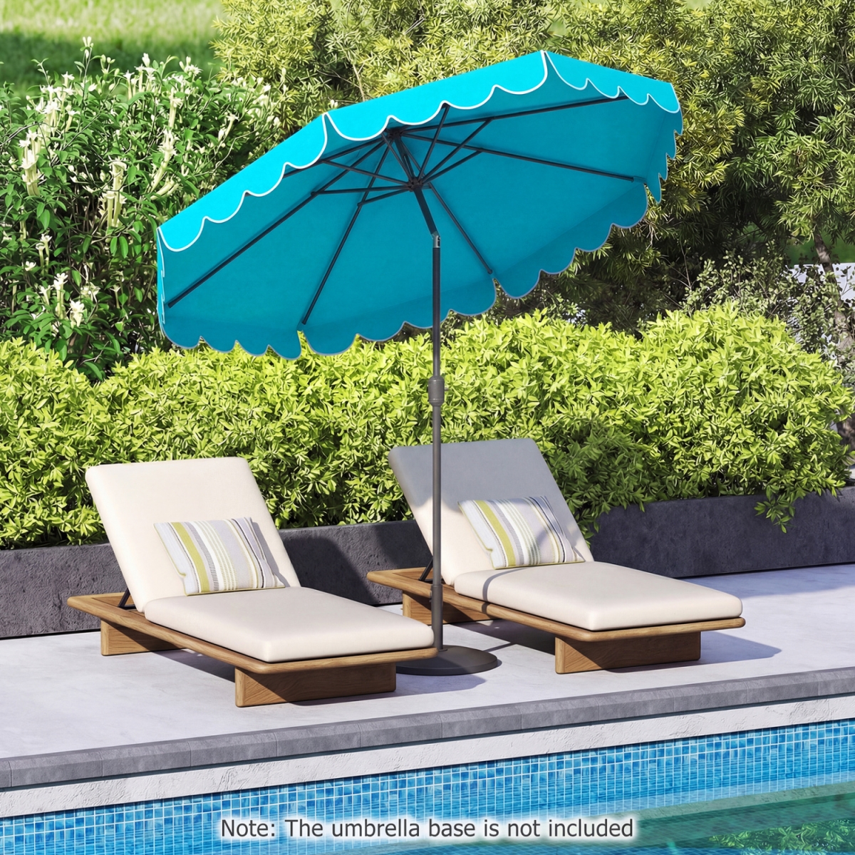 NP13393TU Patio Umbrella with Push Button Tilt & Crank - Turquoise - 10 ft.
