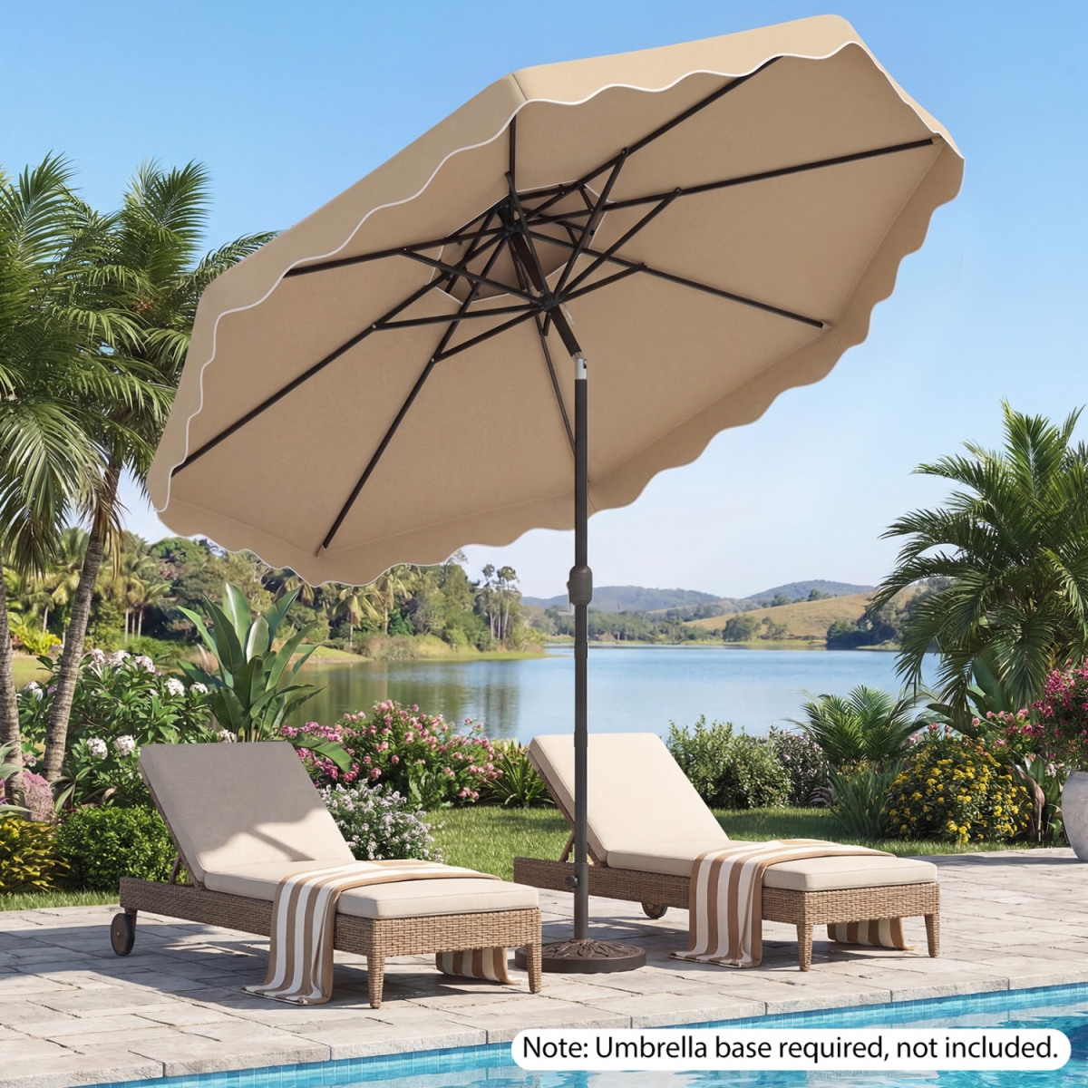 NP13311CF 10 ft. Patio Umbrella with Push Button Tilt & Crank - Coffee