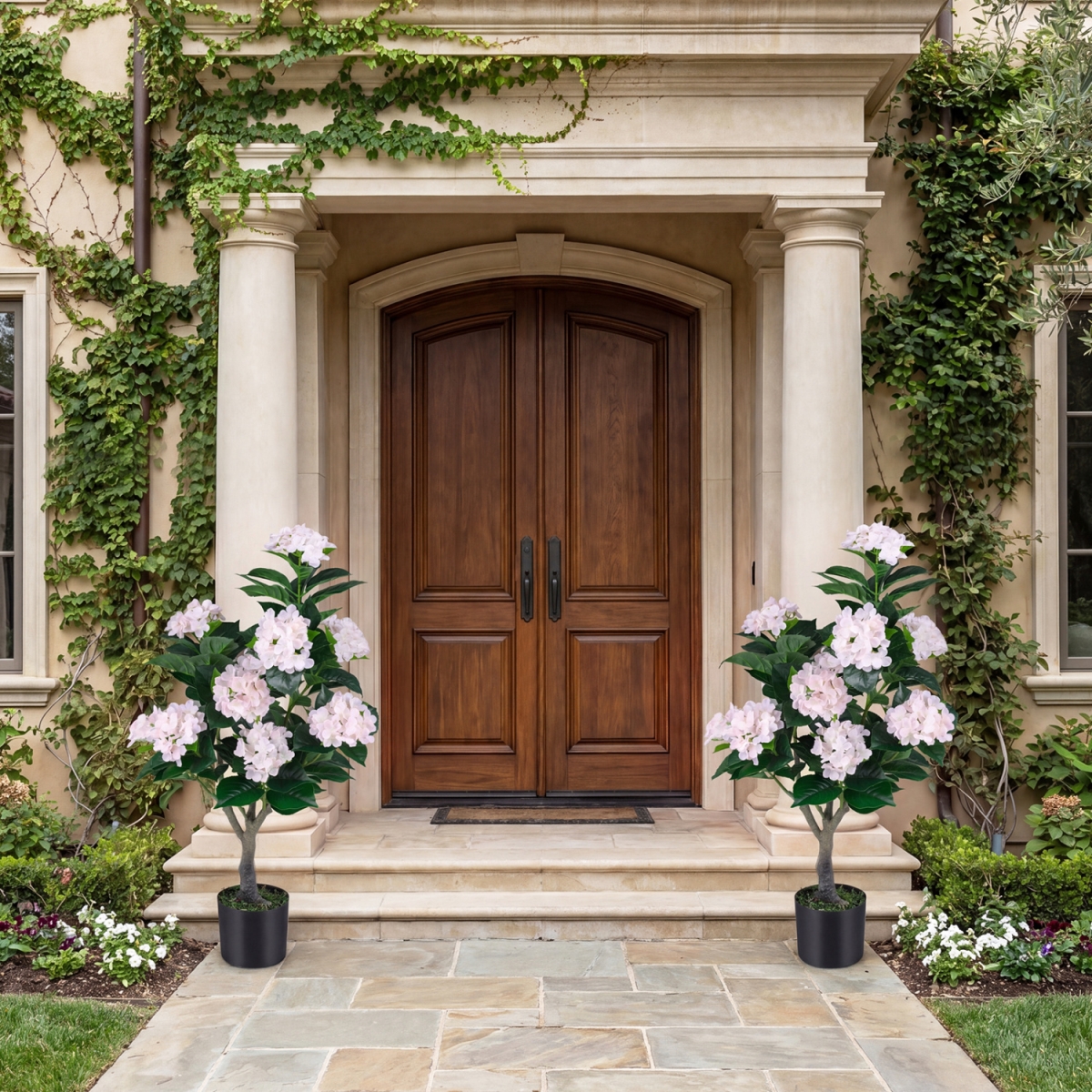 HZ10500PK-2 43.5 in. Artificial Hydrangea Tree - Pink - Pack of 2