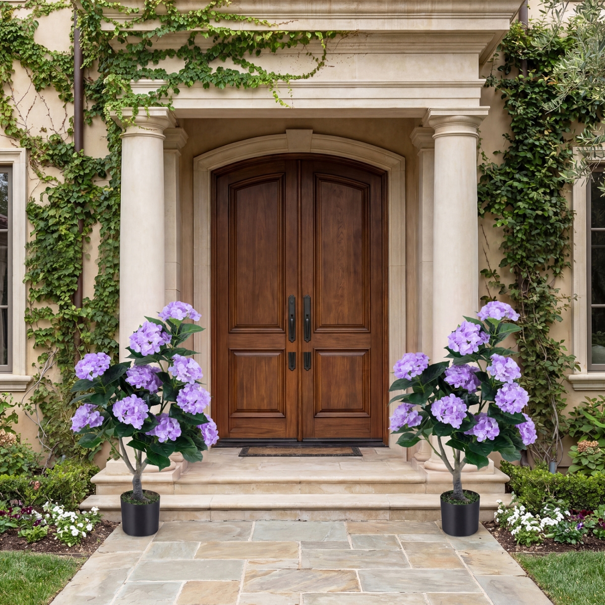 HZ10500PU-2 43.5 in. Artificial Hydrangea Tree - Purple - Pack of 2