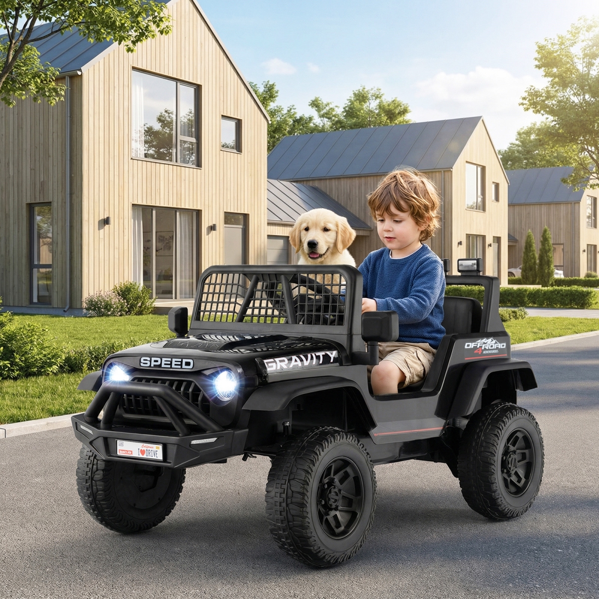 TQ10455US-DK 24V Ride on Car for Kids with Parent Remote Control & Music - Black