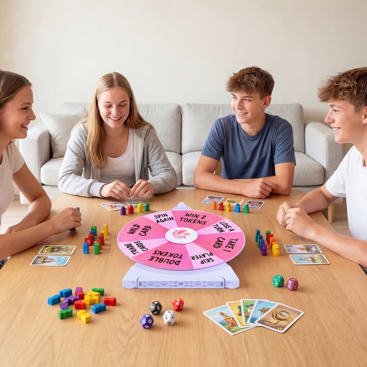 PT9714-12 14 Slots Spin Wheel with Blackboard Marker - Pink