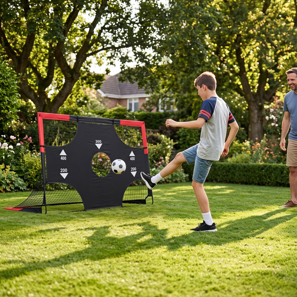 SP38954 6 x 4 ft. Portable Pop Up Soccer Goals Set with Oxford Target & Cones