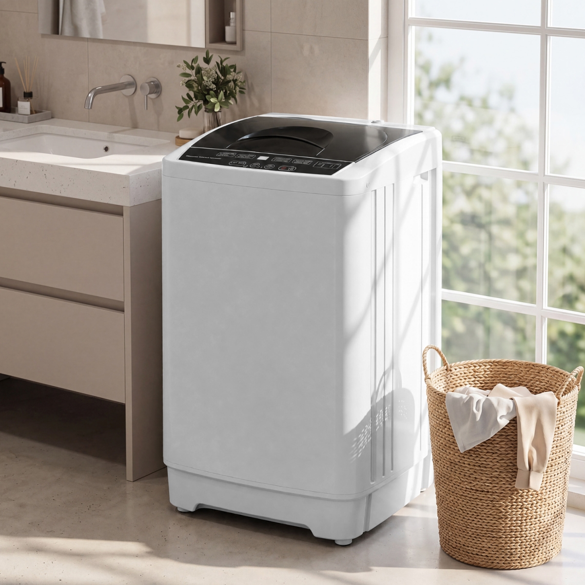 FP11187US-GR 9.93 lbs Full Automatic Washing Machine with 8 Preset Programs - Gray