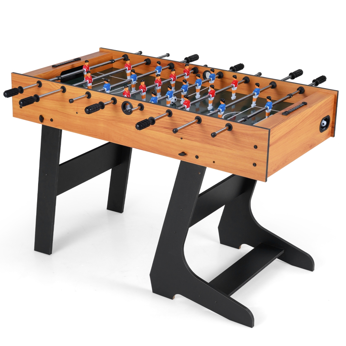 UY10282NA Folding Foosball Table with 22 Players & Slide Scorers Space-Saving Game Table - Natural