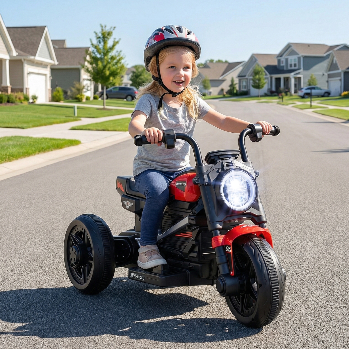 TQ10518US-RE 6V Kids Electric Motorcycle with LED Headlight & Music for Toddlers Aged 3-5 - Red