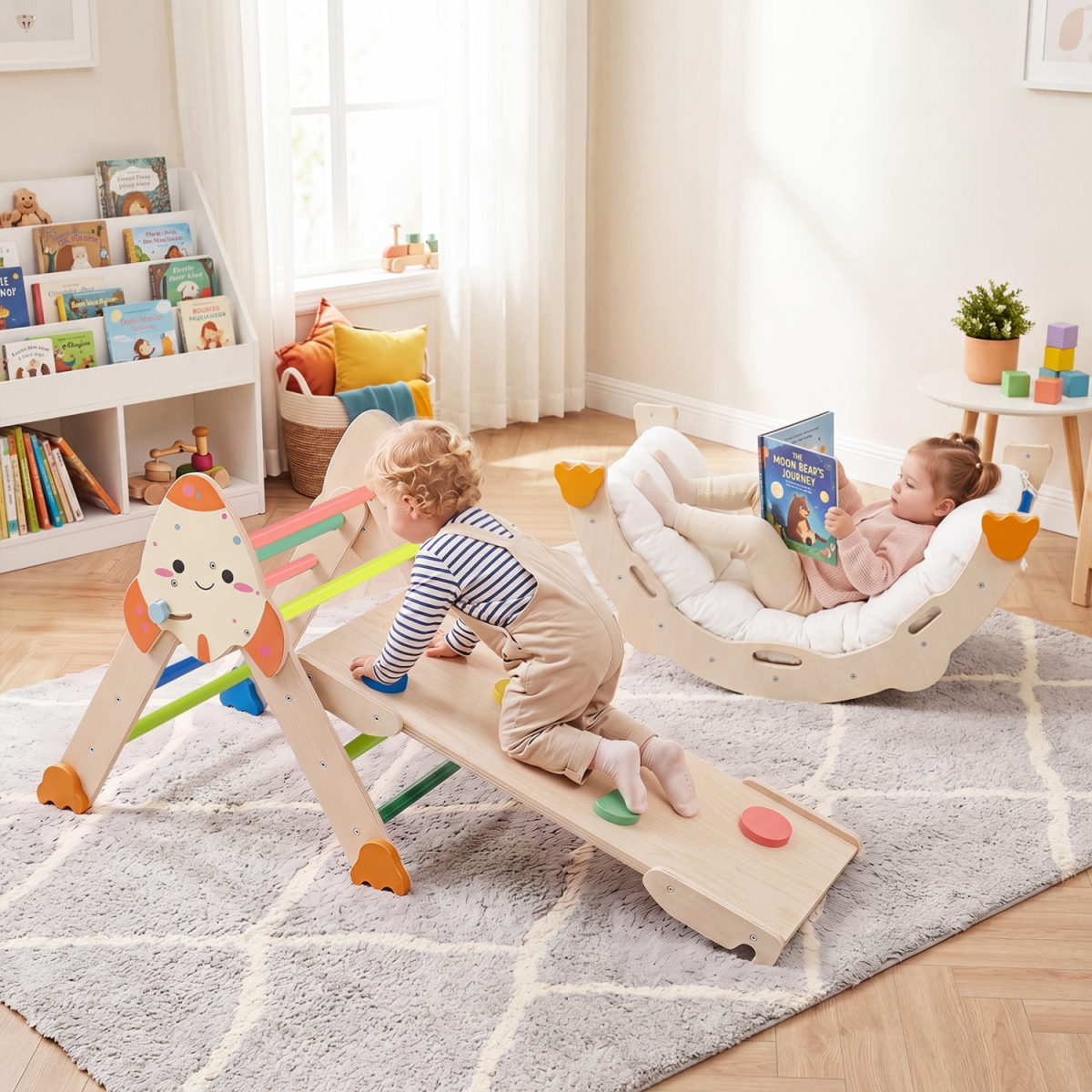 TS10457MT-CL 8-in-1 Foldable Climbing Toys for Toddlers Rocket-Themed - Multi Color