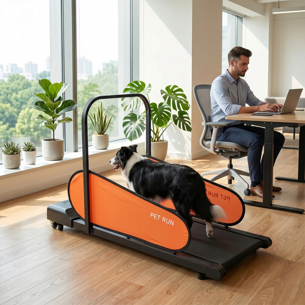 PW10188US-DK Pet Treadmill for Small & Medium Dogs with LED Display & Adjustable Speed - Black