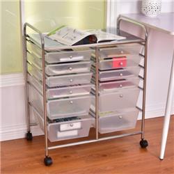 HW56500CL 12 Storage Drawer Organizer Bins Rolling Cart