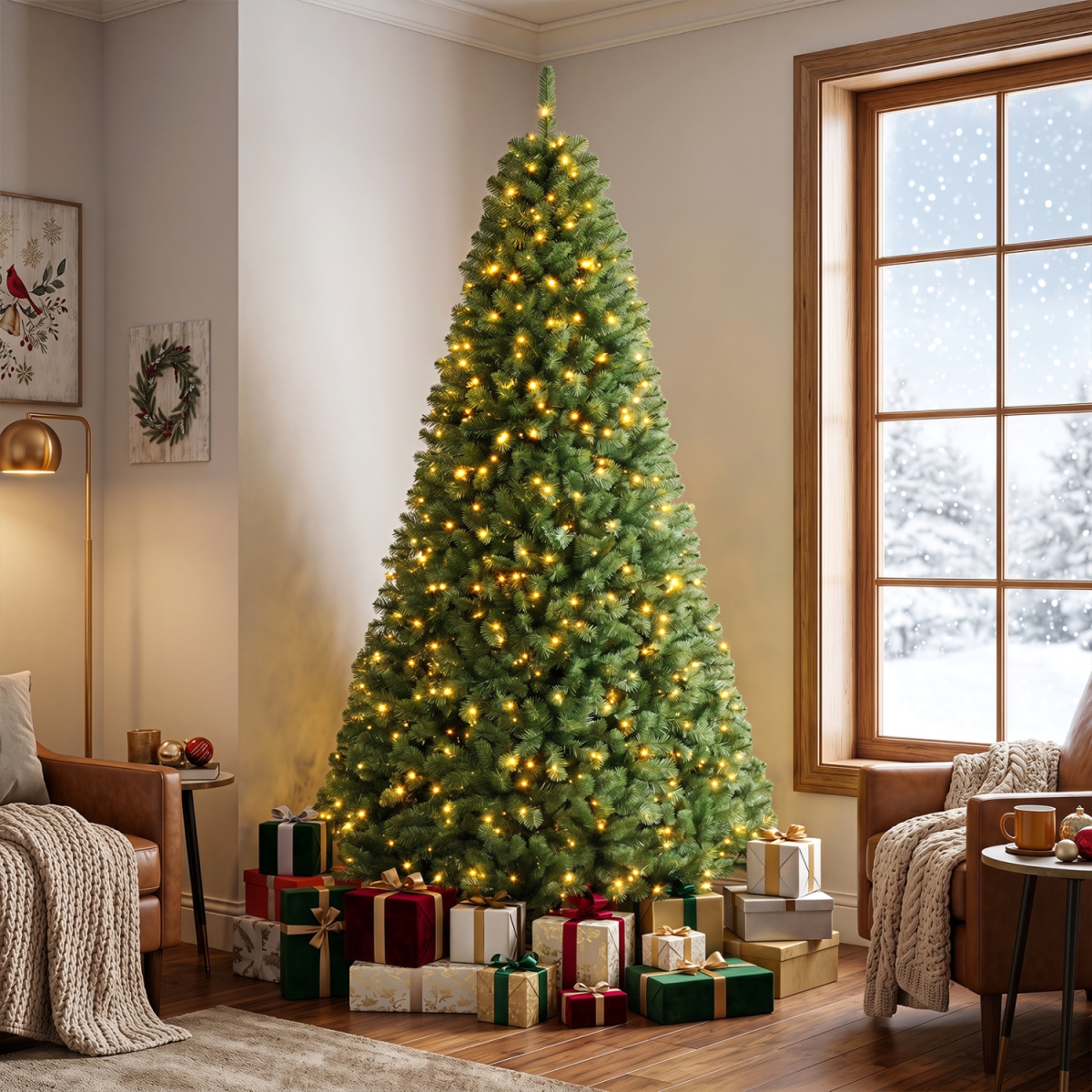 CM25550US-XLGN 8 ft. Pre-Lit Artificial Christmas Tree with Full Branch Tips - Green