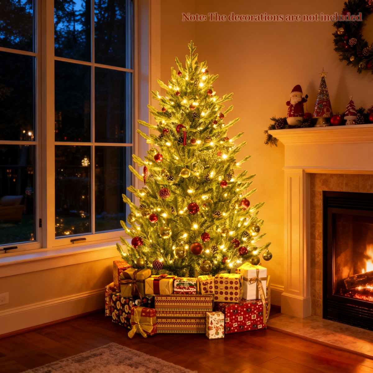 CM25526US-S Pre-Lit Artificial Christmas Tree with Multicolored LED Lights - Small