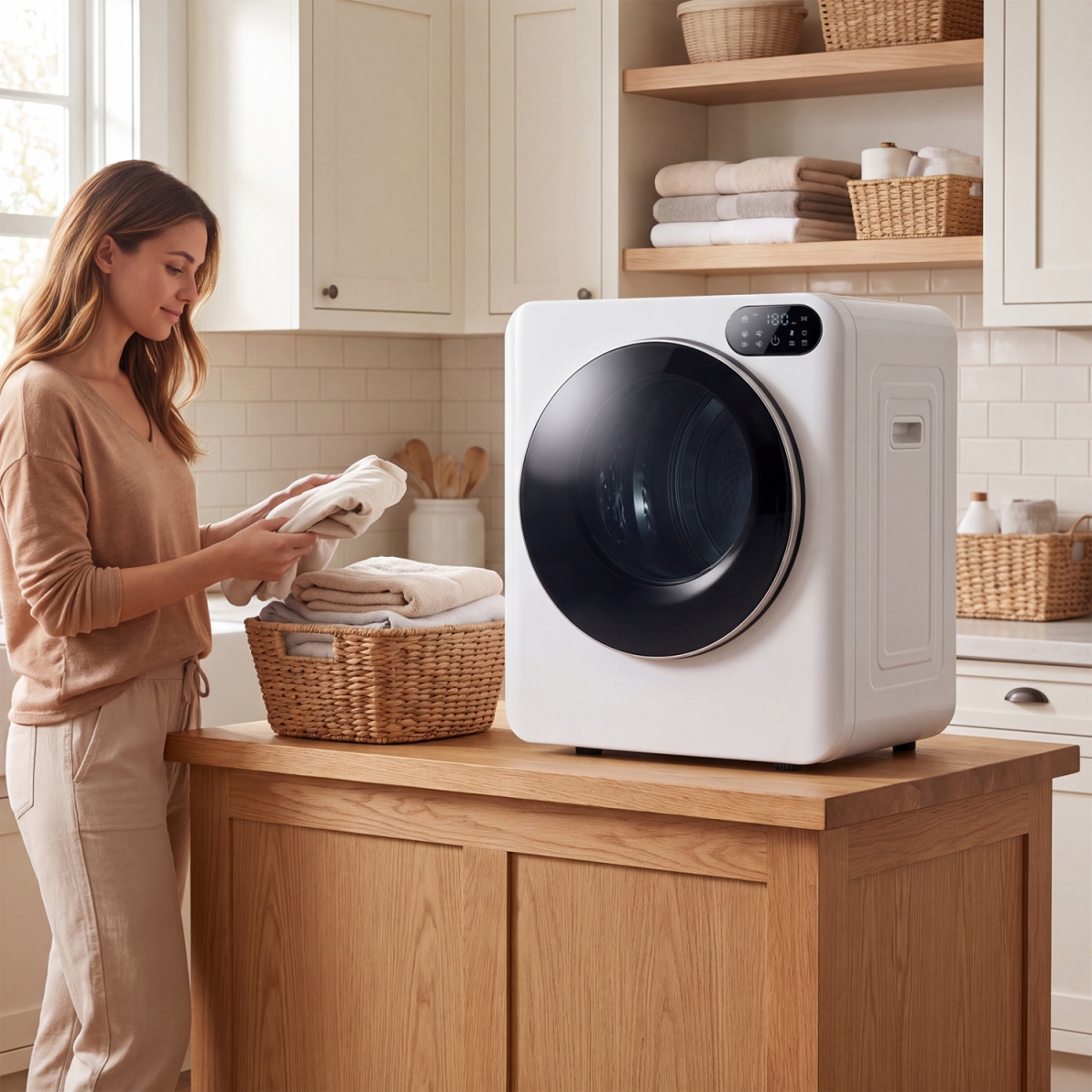 FP11244US-WH 1.5 Cu ft. Portable Clothes Dryer with LED Control - White