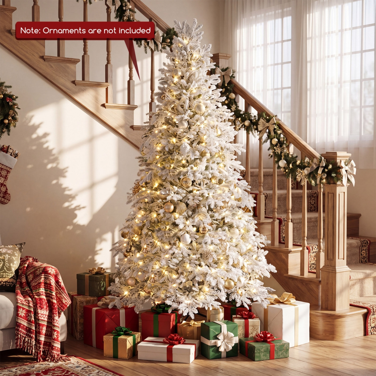 CM25646US-M 6 ft. Pre-Lit Artificial Christmas Tree with Warm White & Multi Color LED Light