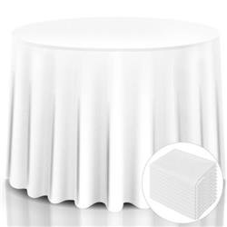 Picture of Total Tactic HW56595WH 90 in. Home Restaurant Polyester Round Tablecloth, White - 10 Piece