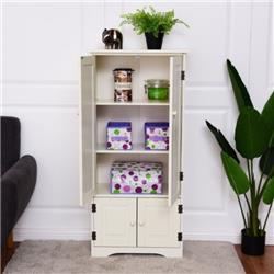 HW56627WH Accent Storage Cabinet Adjustable Shelves, White