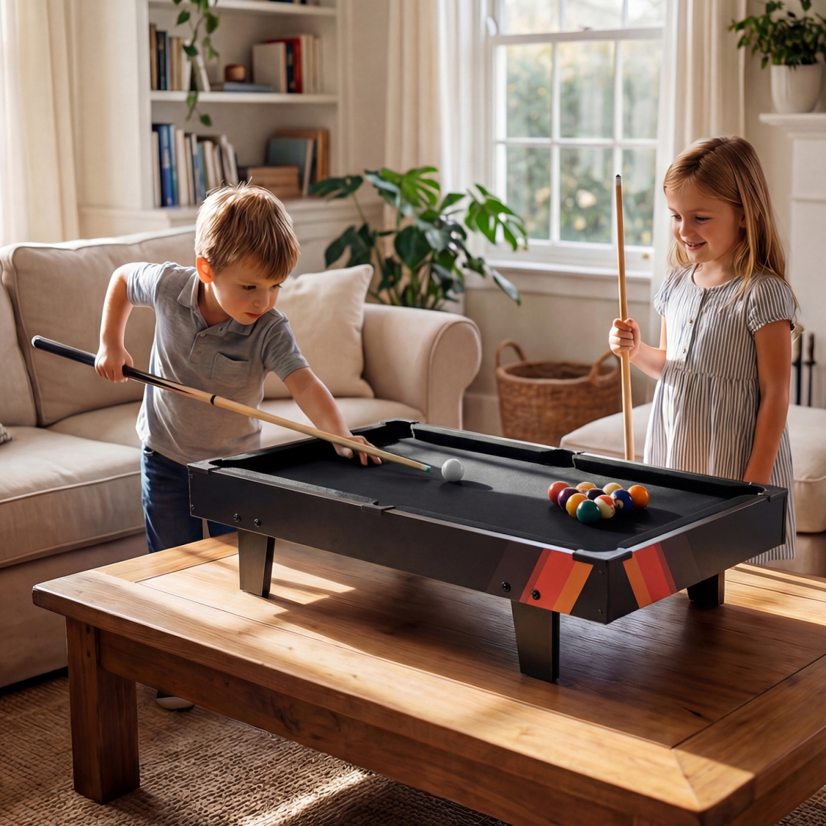 UY10059HS 4 in 1 Combo Game Table Set with Billiards - Black