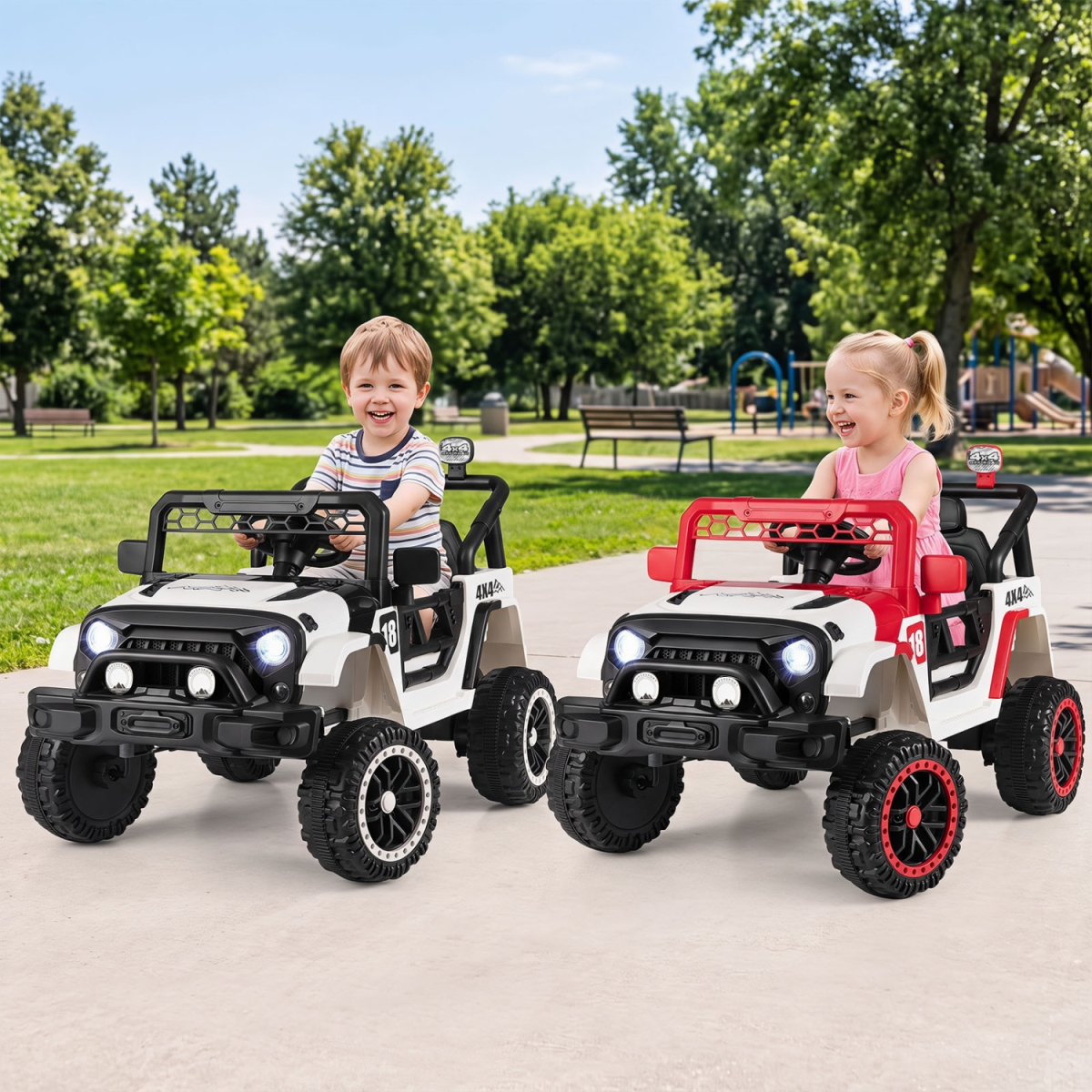 TQ10552US-RE 12V Kids Ride on Truck with Remote Control & 3 Speeds - Red