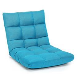HW66636PB 14-Position Adjustable Folding Lazy Gaming Sofa, Light Blue