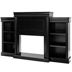 Modern Fireplace Media Center - Black - 45 x 11 x 70 in. - Durable MDF Design