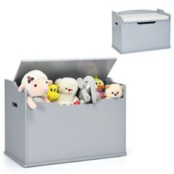 Picture of Total Tactic HW66699GR Kids Toy Wooden Flip-Top Storage Box Chest Bench with Cushion Hinge&#44; Gray