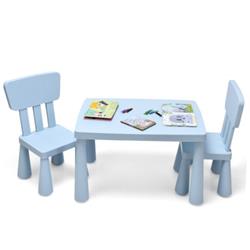 Picture of Total Tactic HW66810BL Toddler Multi Activity Play Dining Study Kids Table & Chair Set&#44; Blue - 3 Piece