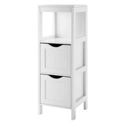 HW66818WH Freestanding Storage Cabinet with 2 Removable Drawer for Bathroom, White