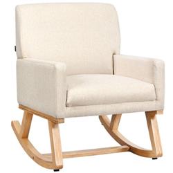 Picture of Total Tactic HW67036BE Rocking Chair Upholstered Armchair with Lumbar Support&#44; Beige