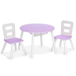 Picture of Total Tactic HW67056PU Wood Activity Kids Table & Chair Set with Center Mesh Storage for Snack Time & Homework&#44; Purple