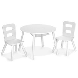 Picture of Total Tactic HW67056WH Wood Activity Kids Table & Chair Set with Center Mesh Storage for Snack Time & Homework&#44; White