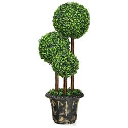 HW67074 36 in. Artificial Topiary Triple Ball Tree for Indoor & Outdoor