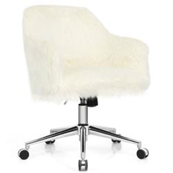 Picture of Total Tactic HW67219YW Modern Fluffy Faux Fur Vanity Office Chair for Teens Girls&#44; Beige