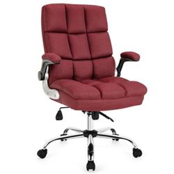 Picture of Total Tactic HW67369RE Adjustable Swivel Office Chair with High Back & Flip-Up Arm for Home & Office&#44; Red