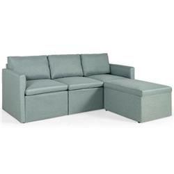 HW67558GNPlus Convertible L-Shaped Sectional Sofa Couch with Reversible Chaise, Green