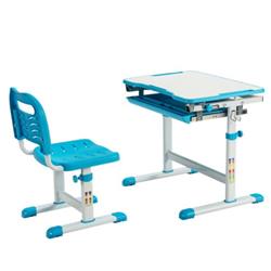 Picture of Total Tactic HW67623BL Kids Height Adjustable Desk & Chair Set with Tilted Tabletop & Drawer&#44; Blue