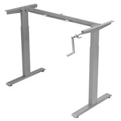 HW67624GR Hand Crank Sit to Stand Desk Frame Height Adjustable Standing Base, Gray -  Total Tactic